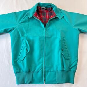 Sports Master Vintage Green Bomber Jacket Men's size Small USA Made Plaid Lined